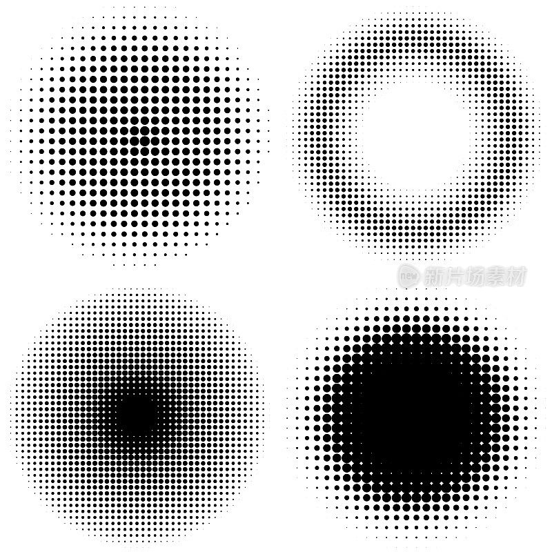 et of vintage halftone dots vector background. Abstract dotted stippling texture.